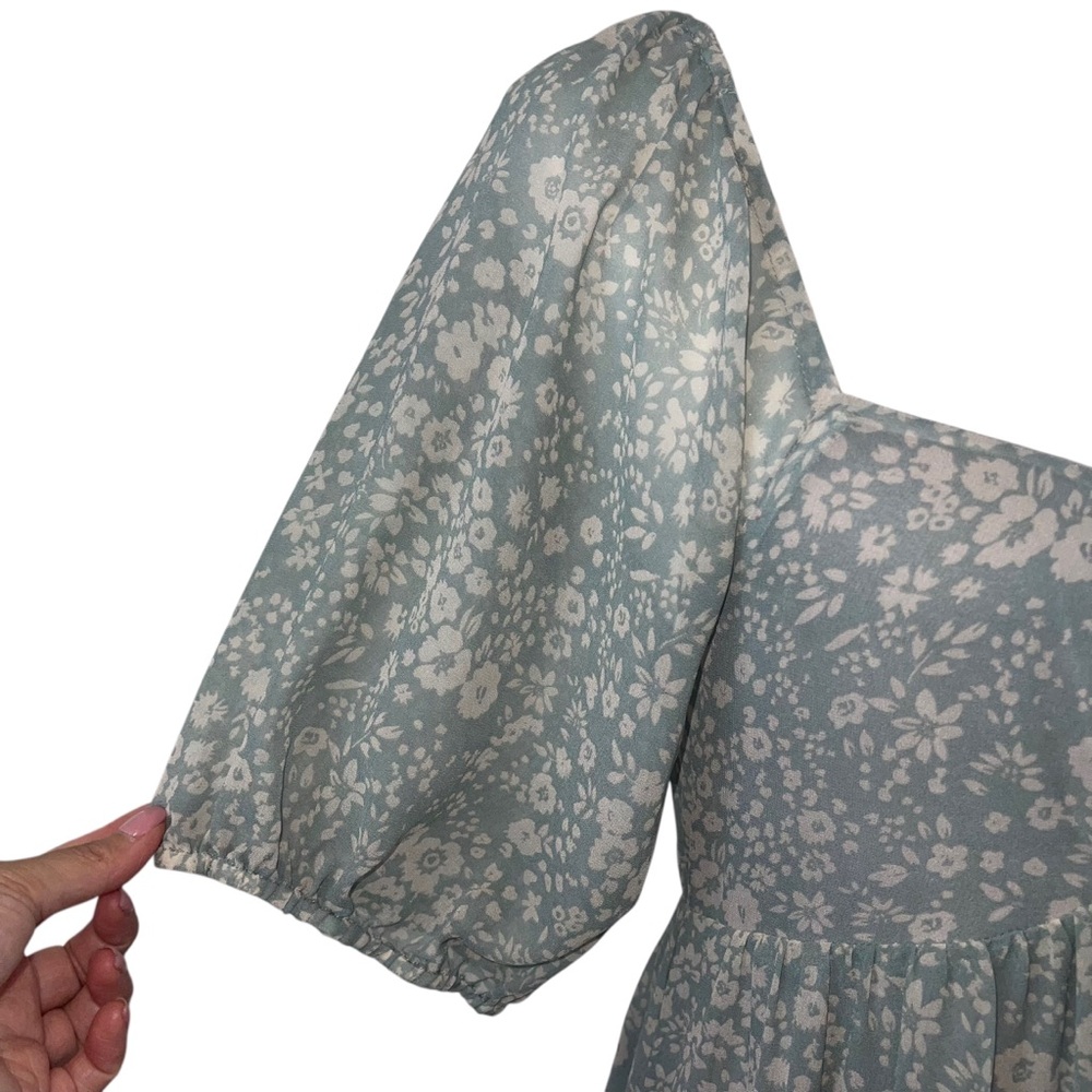 Saltwater Luxe Women's Green Arden Midi Dress In Dove Antique Floral Sz. S - Picture 9 of 11